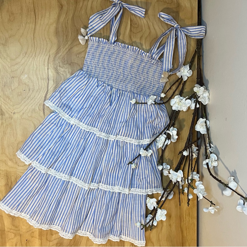 Zimmermann Striped Tiered Ruffle Girls Dress NWOT